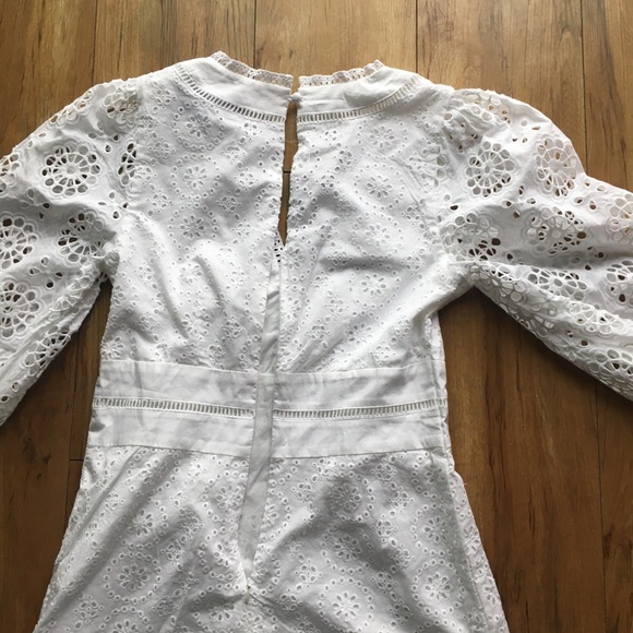 NWOT BANANA REPUBLIC Eyelet Puff-Sleeve Mini Dress - Picture 12 of 13